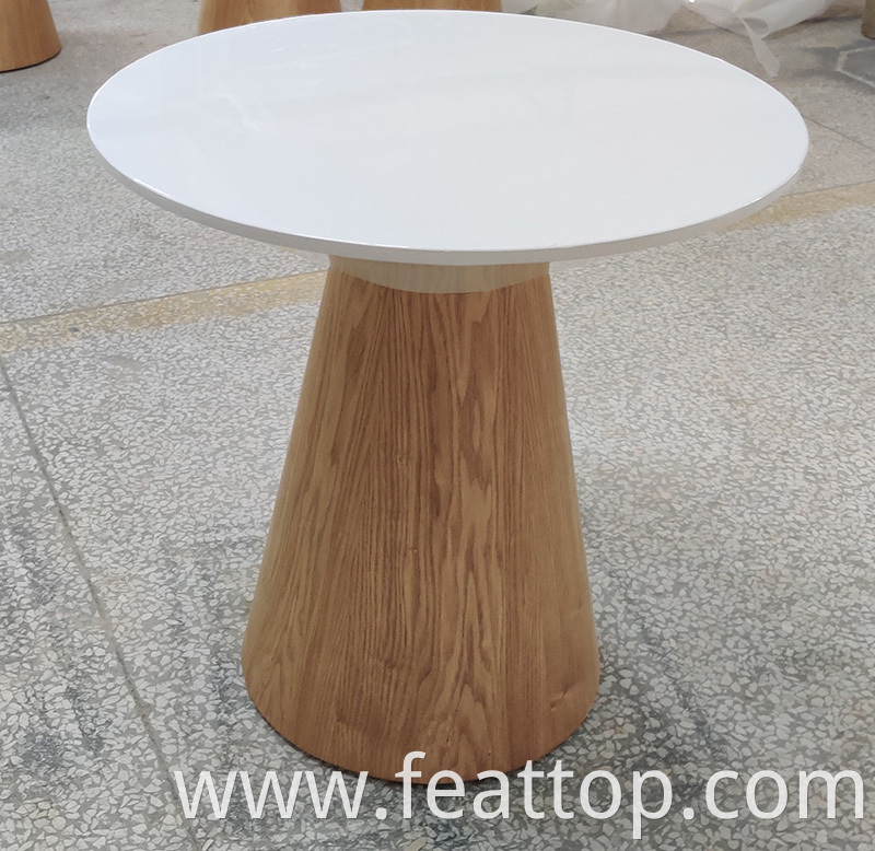 Simple design white round table top MDF veneer center coffee table